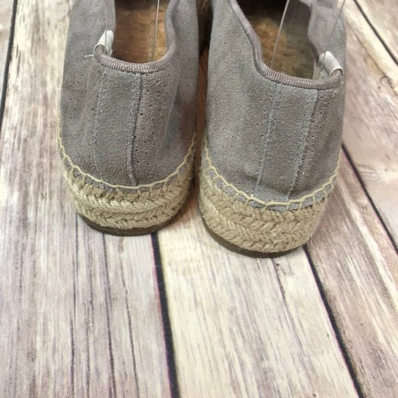 Soludos Leather Malibu Platform Gray Espadrille - Picture 6 of 8